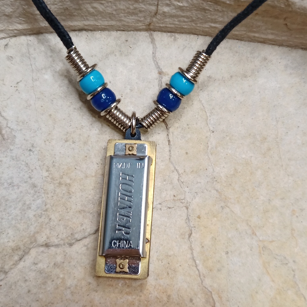 Vintage cute harmonica necklace